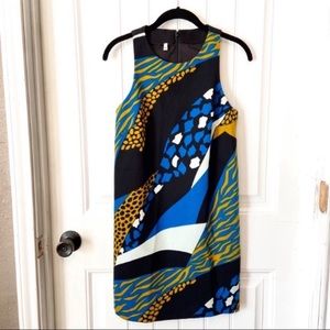 Anthropologie Black and Blue Midi Dress